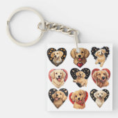 Valentine Golden Retriever Dog Schlüsselanhänger (Vorderseite)