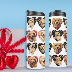 Valentine Golden Retriever Dog Thermosbecher