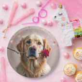 Valentine Golden Retriever Pappteller (Party)