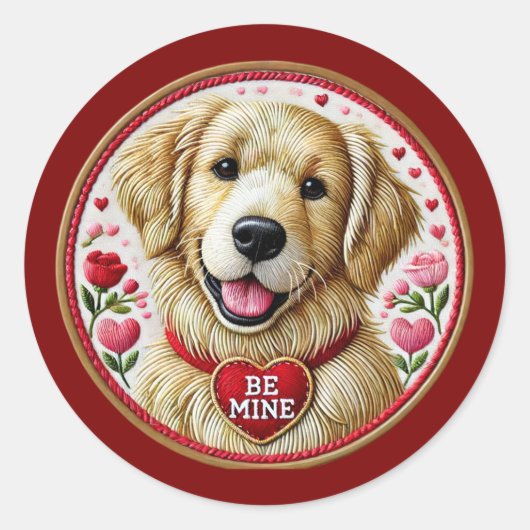 Valentine Golden Retriever Sticker Art (Vorderseite)