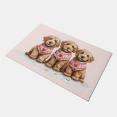 Valentine Goldendoodle Hunde Fußmatte (Schrägansicht)