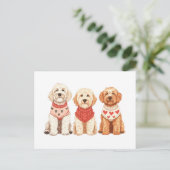 Valentine Goldendoodle Hunde Postkarte (Stehend Vorderseite)