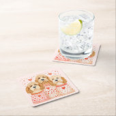 Valentine Goldendoodle Hunde Rechteckiger Pappuntersetzer (Vor Ort)