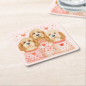 Valentine Goldendoodle Hunde Rechteckiger Pappuntersetzer (angewinkelt)