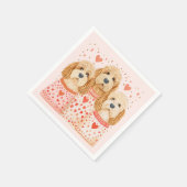 Valentine Goldendoodle Hunde Serviette (Ecke)