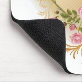Valentine - goldgestreiftes Herz mit Rose Mousepad (Ecke)