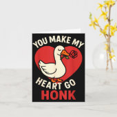 Valentine Goose Love Valentine's - You Make My Hea Karte (Gelbe Blume)