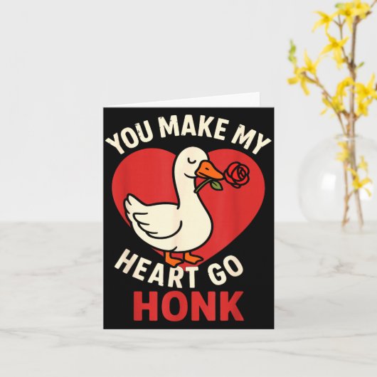 Valentine Goose Love Valentine's - You Make My Hea Karte (Gelbe Blume)