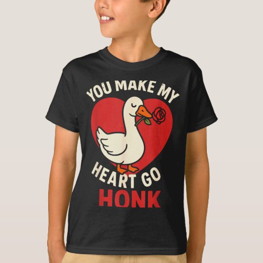 Valentine Goose Love Valentine's - You Make My Hea T-Shirt (Vorderseite)