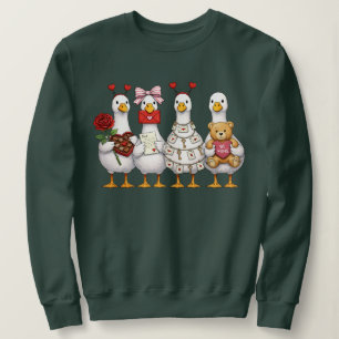 Valentine Goose, Rosa Coquette Valentine Goose Sweatshirt