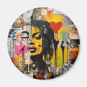Valentine Graffiti Grunge Kunst, Dichtung und Musi Magnet