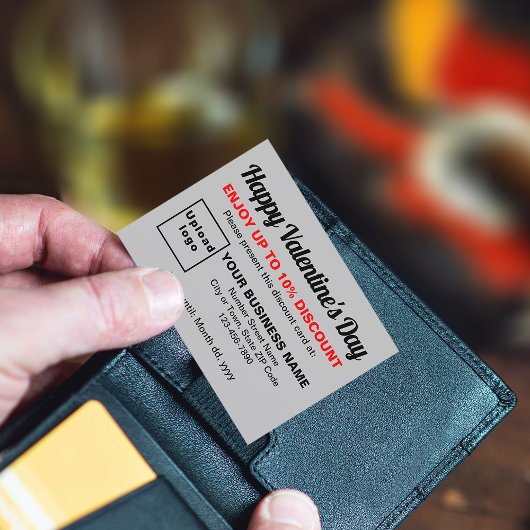 Valentine Grau Discount Card Rabattkarte