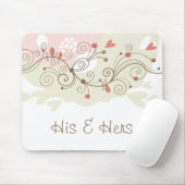 Valentine Green und Pink Curls Mousepad (Mit Mouse)
