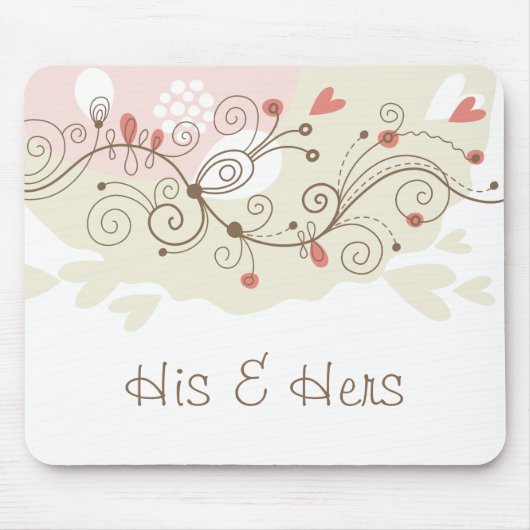 Valentine Green und Pink Curls Mousepad (Vorne)
