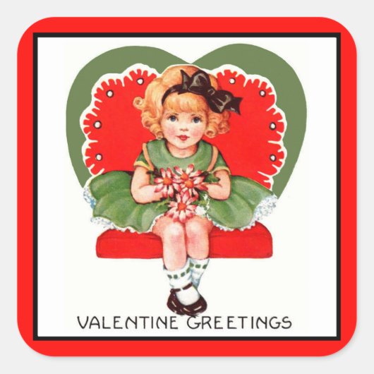 Valentine Greetings Sticker (Vorderseite)
