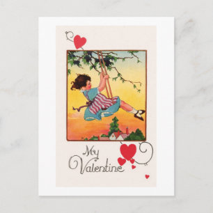 Valentine Greetings Vintage Image Postcard Feiertagspostkarte