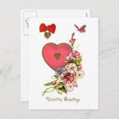 Valentine Greetings Vintage Image Postcard Feiertagspostkarte (Vorne/Hinten)