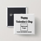 Valentine Gruß am weißen Platz Button (Vorne & Hinten)