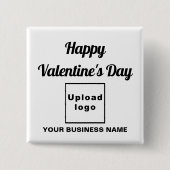 Valentine Gruß am weißen Platz Button (Vorderseite)