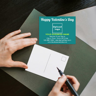 Valentine Gruß auf Aquamarine grüne Postkarte