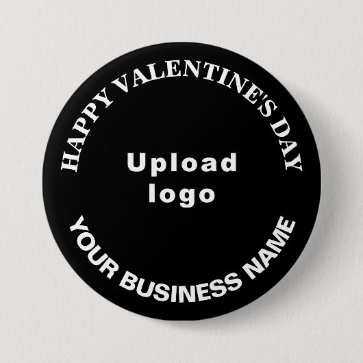 Valentine Gruß auf Black Round Button (Vorderseite)