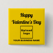 Valentine Gruß auf dem Gelben Platz Button (Vorderseite)