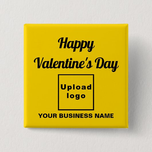 Valentine Gruß auf dem Gelben Platz Button (Vorderseite)