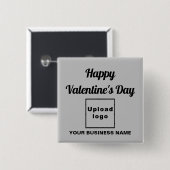 Valentine Gruß auf dem Grauen Platz Button (Vorne & Hinten)