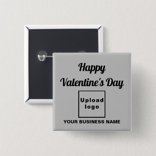 Valentine Gruß auf dem Grauen Platz Button (Vorne & Hinten)