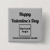 Valentine Gruß auf dem Grauen Platz Button (Vorderseite)
