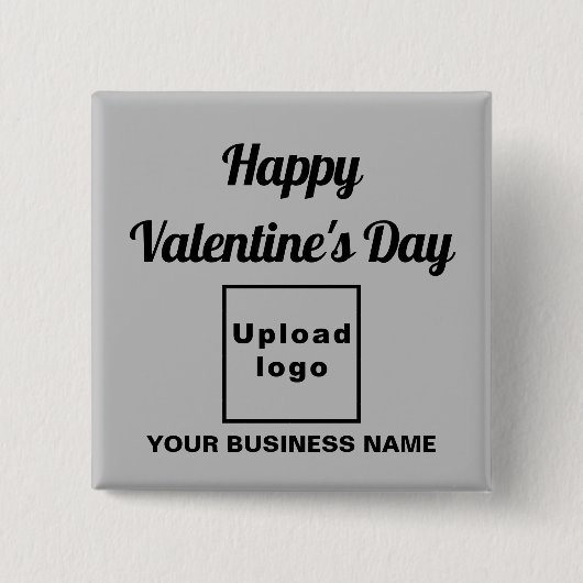 Valentine Gruß auf dem Grauen Platz Button (Vorderseite)