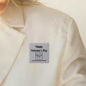 Valentine Gruß auf dem Grauen Platz Button