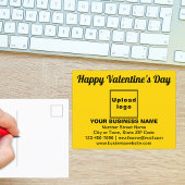 Valentine Gruß auf der gelben Postkarte