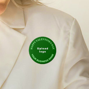Valentine Gruß auf grüne Runde Button