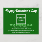 Valentine Gruß auf grüner Postkarte (Vorderseite)