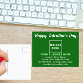 Valentine Gruß auf grüner Postkarte