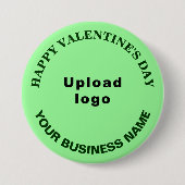 Valentine Gruß auf Light Green Round Button (Vorderseite)