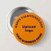 Valentine Gruß auf Orange Color Round Button (Vorne & Hinten)