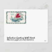 Valentine Gruß mit Herz Feiertagspostkarte (Rückseite)