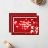 Valentine Grußkarte Mitteilungskarte (Vorderseite/Rückseite Beispiel)