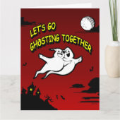 Valentine Halloween Ghosting Faltenkarte Karte (Vorderseite)