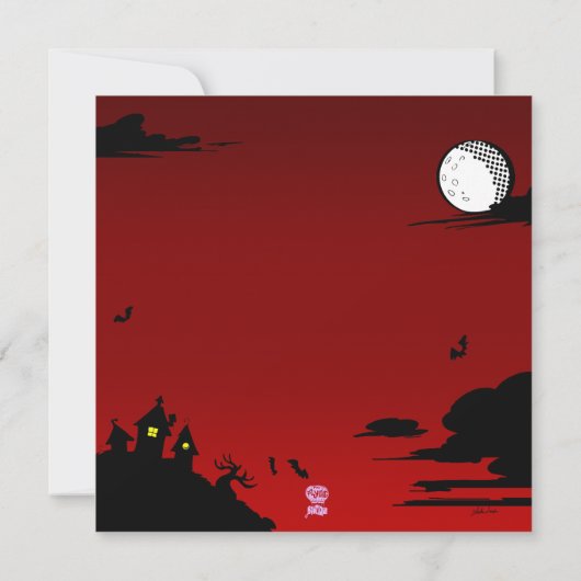 Valentine Halloween Ghosting Save the Date Card (Rückseite)