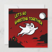 Valentine Halloween Ghosting Save the Date Card (Vorderseite)