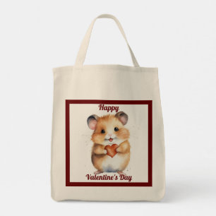 Valentine Hamster mit Herz-Tote-Beutel Tragetasche