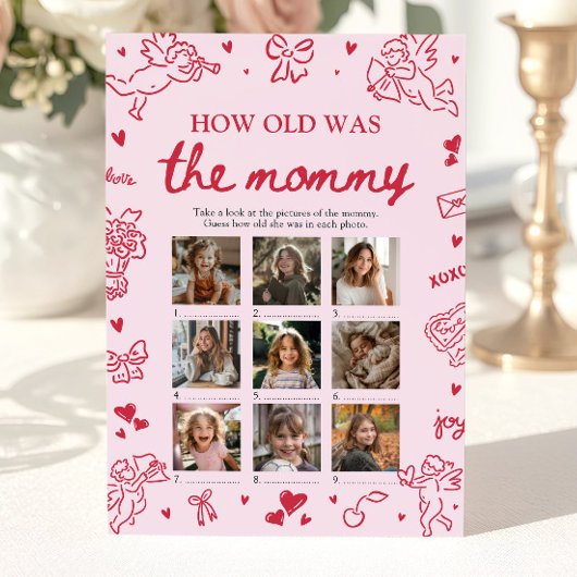 Valentine Hand Drawn How Old Was The Mommy Game Einladung