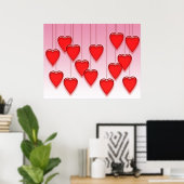 Valentine Hanging Hearts Poster (Heimbüro)