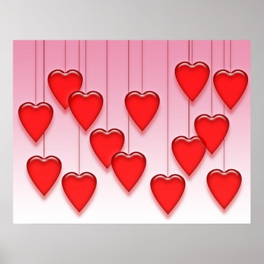 Valentine Hanging Hearts Poster (Vorne)