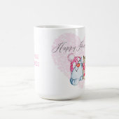 Valentine - Happy Heart Day Cartoon Katze Herz Kaffeetasse (Mittel)