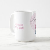 Valentine - Happy Heart Day Cartoon Katze Herz Kaffeetasse (Vorderseite Links)