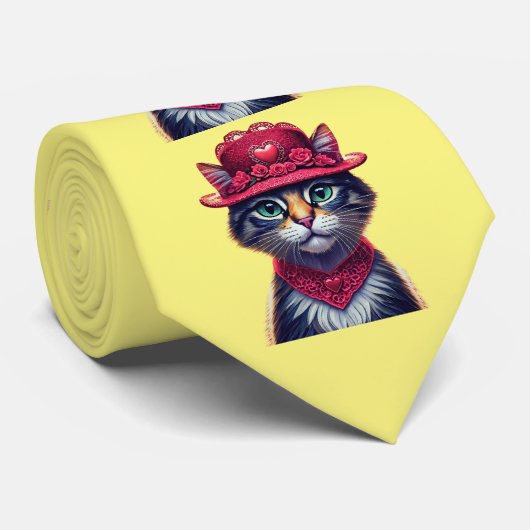 Valentine Hat Kitty Krawatte (Gerollt)